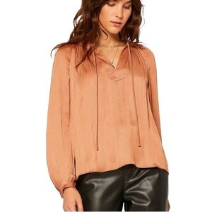 CURRENT AIR Women's Blouse in Rich Autumnal Persimmon Hue